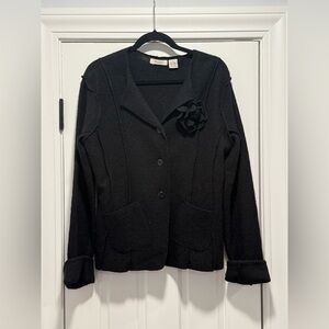 Anthropologie Sleeping on Snow Black Wool Sweater Cardigan - NWOT